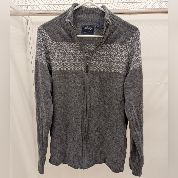 Allen Solly Gray Quarter Neck Zip Cashmere Sweater - Picture 1 of 4